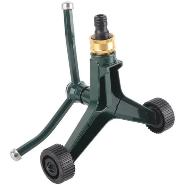 Trearmad metallsprinkler med G3/4-kontakt Rostsäker 360° roterande bevattningssprinkler för gräsmatta Vanding