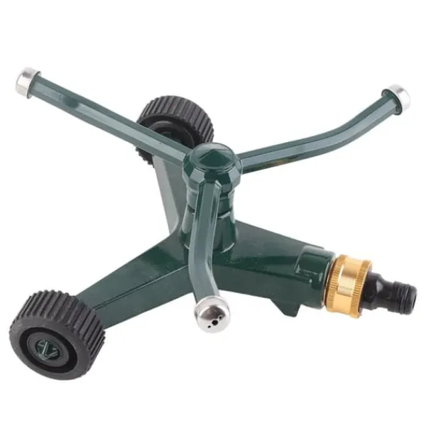 Trearmad metallsprinkler med G3/4-kontakt Rostsäker 360° roterande bevattningssprinkler för gräsmatta Vanding