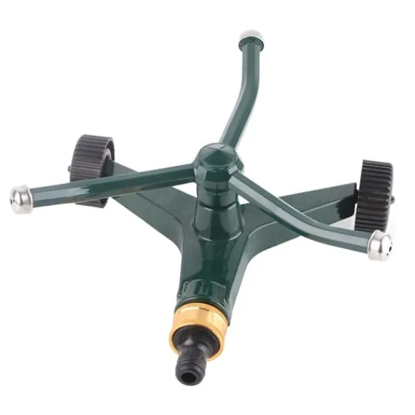 Trearmad metallsprinkler med G3/4-kontakt Rostsäker 360° roterande bevattningssprinkler för gräsmatta Vanding