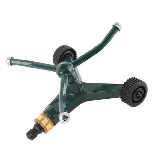 Trearmad metallsprinkler med G3/4-kontakt Rostsäker 360° roterande bevattningssprinkler för gräsmatta Vanding