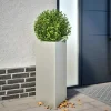 New Trekantet plantekrukke i rustfrit stål - 40x34,5x70 cm | Farve: Stålgrå Krukker & Plantebeholdere