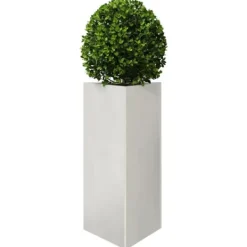 New Trekantet plantekrukke i rustfrit stål - 40x34,5x70 cm | Farve: Stålgrå Krukker & Plantebeholdere