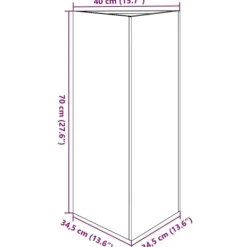 New Trekantet plantekrukke i rustfrit stål - 40x34,5x70 cm | Farve: Stålgrå Krukker & Plantebeholdere