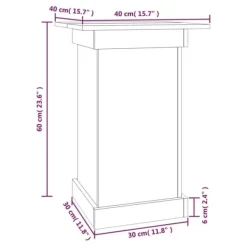 Plantestativer^Trendy blomsterstander i massivt fyrretræ | Størrelse: 40x40x60 cm | Farve: Hvid