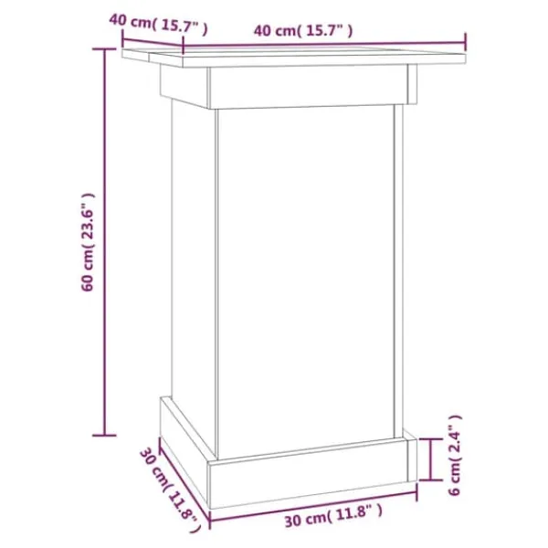 Plantestativer^Trendy blomsterstander i massivt fyrretræ | Størrelse: 40x40x60 cm | Farve: Hvid