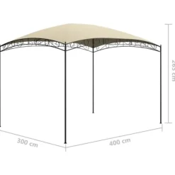 Discount Trendy pavillon 3x4 m - Solid stålkonstruktion | Farve: Creme | Størrelse: 3x4x2,65 m Telte & Lysthuse