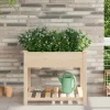 Sale Træ-haveskuffe med hylde - Havekrukke | Farve: Beige | Størrelse: 90x90x76.5 cm Plantningsbænke
