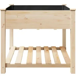 Sale Træ-haveskuffe med hylde - Havekrukke | Farve: Beige | Størrelse: 90x90x76.5 cm Plantningsbænke