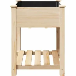 New Træholdig havekasse med hylde - Blomsterkrukke | Farve: Beige | Størrelse: 60.5x60x76.5 cm Plantestativer