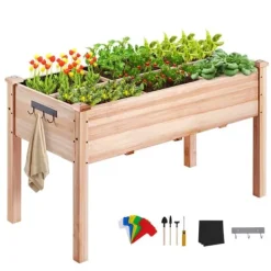 Plantningsbænke^Træhævet Haveseng & Plantekasse 47,2x22,8x30 cm - Perfekt til blomster og grøntsager. Ideel til udearealer og havearbejde.