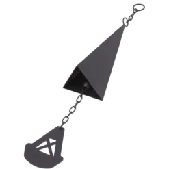 Hot Triangulära Wind Chimes Courtyard Bell Pendel Heminredning Iron Black med hängande ring för trädgård Vinddekoration