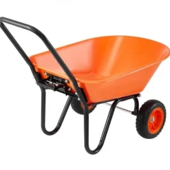 Haveværktøj^Trillebør, 125x63x82 cm, Orange, Metalstel