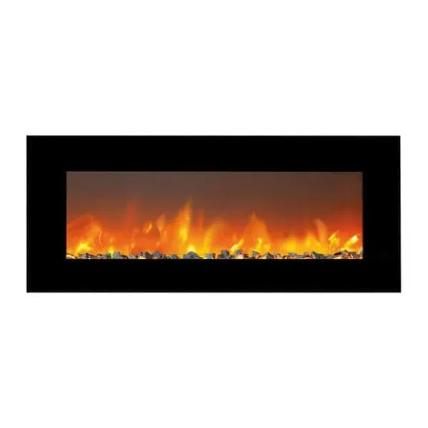 Discount Trivero 130 elektrisk vægkomfur - Sort glas - 127 cm bred - App kontrol - Cinewall - 1400 Watt varme Pejse