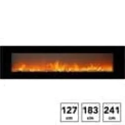 Discount Trivero 130 elektrisk vægkomfur - Sort glas - 127 cm bred - App kontrol - Cinewall - 1400 Watt varme Pejse