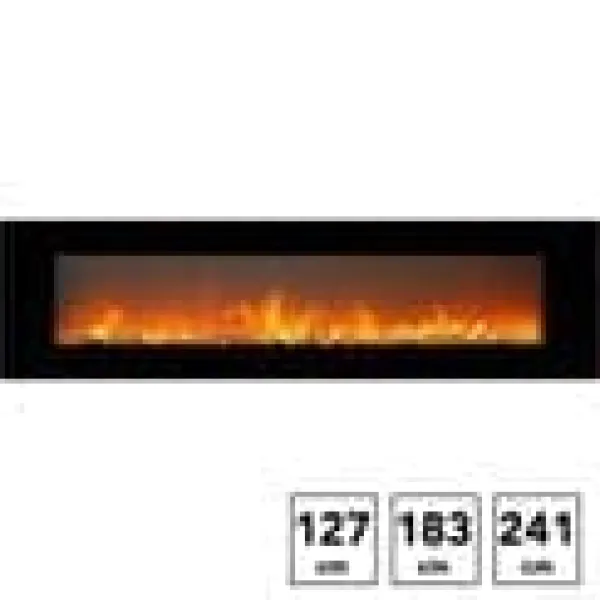 Discount Trivero 130 elektrisk vægkomfur - Sort glas - 127 cm bred - App kontrol - Cinewall - 1400 Watt varme Pejse