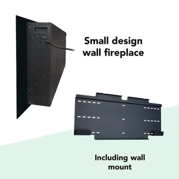 Discount Trivero 130 elektrisk vægkomfur - Sort glas - 127 cm bred - App kontrol - Cinewall - 1400 Watt varme Pejse