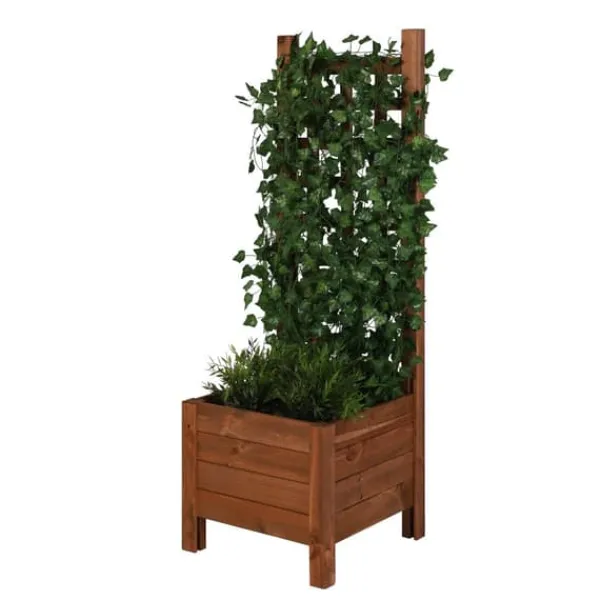 Discount Træplantekrukke med pergola RD-DNC /120x40x40cm/ Brun Krukker & Plantebeholdere