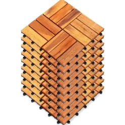 Havedekorationer^Træterrassefliser 30x30 cm 9 stk.