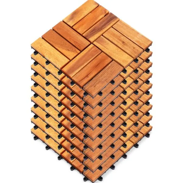 Havedekorationer^Træterrassefliser 30x30 cm 9 stk.
