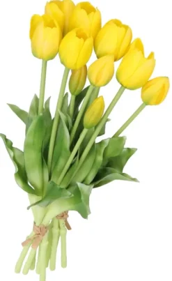 Hot TULIPANER BUKETT AF TULIPANER GUMMIBELAGET GUMMI SILIKONE LIKE LIFE Nyplukkede Blomster