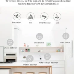 Hjemmealarmsystemer^Tuya Wireless WiFi+GSM Alarmsystem