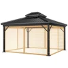 Telte & Lysthuse^Udendørs Gazebo Myggenet, Lynlåslukning, Holdbart Polyester, Nem Installation,Brun kun netting, L360xB360xH230CM