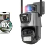 Sikkerhedsmonitorer & Videokameraer^Udendørs Kamera, 6K Opløsning, IP66 Vandtæt,EU Stik, 12MP WIFI PTZ Kamera