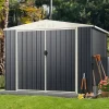 Online Udendørs opbevarcmgsskur, 19×16 cm, grå - materiale: galvaniseret farvestål Skure, Garager & Carports