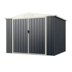 Online Udendørs opbevarcmgsskur, 19×16 cm, grå - materiale: galvaniseret farvestål Skure, Garager & Carports