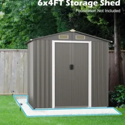 Best Udendørs opbevarcmgsskur, 196x142x186 cm, Lysegrå Skure, Garager & Carports
