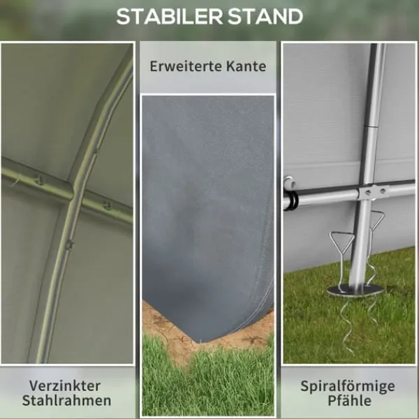 Discount Udendørs opbevaringsskur, 300x300x235 cm, grå Skure, Garager & Carports