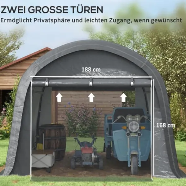 Discount Udendørs opbevaringsskur, 300x300x235 cm, grå Skure, Garager & Carports
