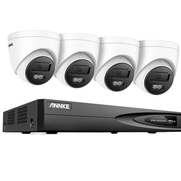 New Udendørs Overvågningskamera System, 8MP Opløsning, 4 Kanal Video Indgang,4CH 4Stk Kamera, Ingen Sikkerhedsmonitorer & Videokameraer