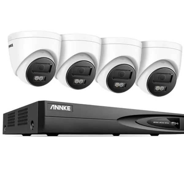 New Udendørs Overvågningskamera System, 8MP Opløsning, 4 Kanal Video Indgang,4CH 4Stk Kamera, Ingen Sikkerhedsmonitorer & Videokameraer