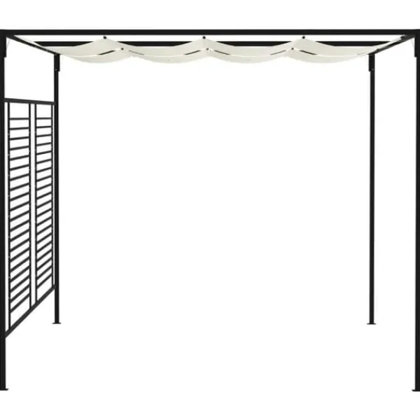 Best Udendørs pavillon med udtrækkeligt tag - Stærk jernkonstruktion | Farve: Creme | Størrelse: 3x4x2,3 m Buer, Spalier, Lysthuse Uden Tag
