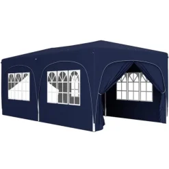 Sale Udendørs Pavillon, UPF50+ Oxford Stof, 597L x 300B x 270H cm, Højdejusterbar op til 270 cm, Egnet til 12-18 Personer, Øgede Stabilitetsfunktioner Telte & Lysthuse