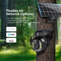 Hot Udendørs PTZ-kamera, 8MP HD, 10X digital zoom, 64G lagerplads,8MP 64G kort, EU stik Sikkerhedsmonitorer & Videokameraer