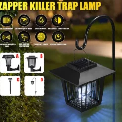Insektmiddel & Dyreafvisende Middel^Udendørs Solar Mosquito Killer Lampe Elektrisk Bug Zapper Vandtæt Insektfælde Anti Myg Lys Haveplæne Myggefælde