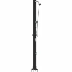Spa & Udendørsbad^Udendørs solbruser i sort PVC og aluminium - Stilfuld og funktionel | Højde: 217 cm