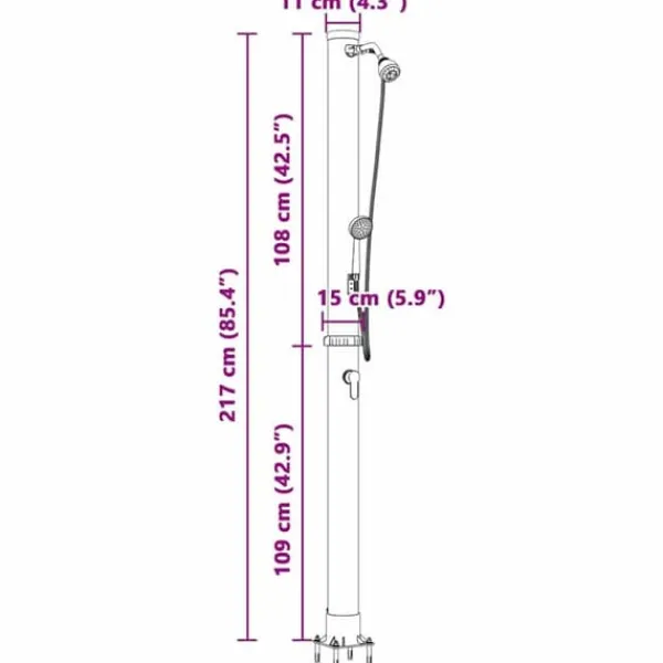 Discount Udendørs solbruser i sort - Stilfuld og funktionel | Materiale: PVC og aluminium | Højde: 217 cm Spa & Udendørsbad