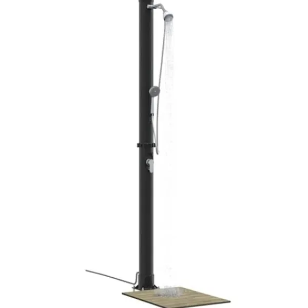 Discount Udendørs solbruser i sort - Stilfuld og funktionel | Materiale: PVC og aluminium | Højde: 217 cm Spa & Udendørsbad
