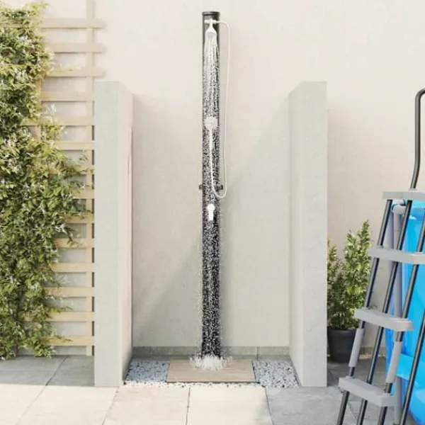 Discount Udendørs solbruser i sort - Stilfuld og funktionel | Materiale: PVC og aluminium | Højde: 217 cm Spa & Udendørsbad