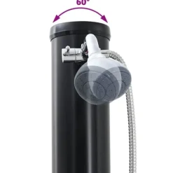 Discount Udendørs solbruser i sort - Stilfuld og funktionel | Materiale: PVC og aluminium | Højde: 217 cm Spa & Udendørsbad