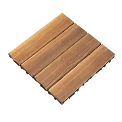 Online Udendørs terrassefliser - Klikbare træfliser 30x30 cm - 36 stk. - Dækker 3,24 m² - Vandtæt - Tykkelse 2 cm - Til terrasse/balkon - Brun Havedekorationer
