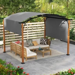 Best Udendørs terrassepergola, 360x300x260 cm, Grå Buer, Spalier, Lysthuse Uden Tag