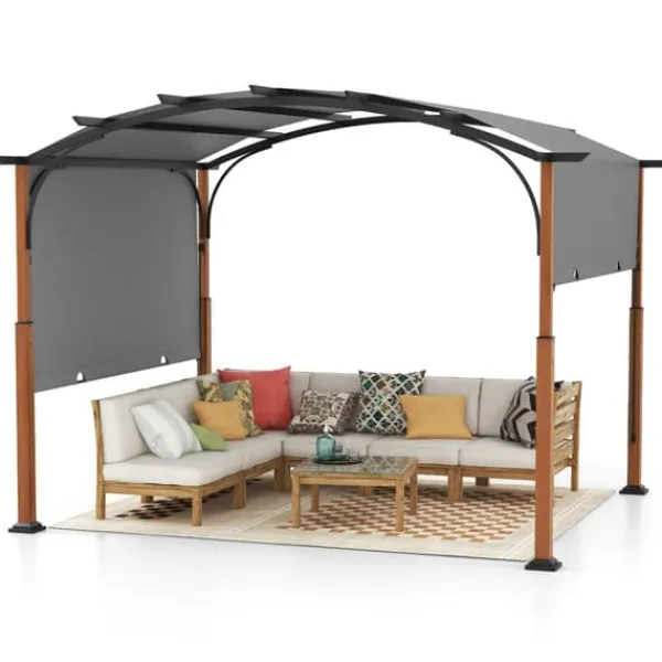 Best Udendørs terrassepergola, 360x300x260 cm, Grå Buer, Spalier, Lysthuse Uden Tag