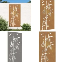 Clearance Udendørs vægdekoration 105x55 cm bambusdesign cortenstål - Havedekoration - Havedekorationer - Home & Living Havedekorationer