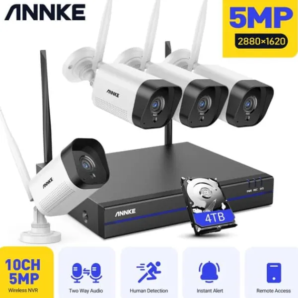 Outlet Udendørs Wifi Overvågningskamera, To-vejs lyd, Natvision, 4TB Sikkerhedsmonitorer & Videokameraer