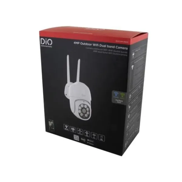 Best Udendørskameraer - DIO CONNECTED HOME - Sæt med 2 - Roterende kablet dobbeltbånd - 4MP Sikkerhedsmonitorer & Videokameraer