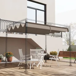 Buer, Spalier, Lysthuse Uden Tag^Udskiftningstag til 2,85 x 2 m pergola, vandafvisende optrækkeligt bølgetag med regndrænhuller, UV-beskyttelse 30+, vintertæt skyggeafdækning til have | CDON